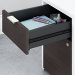 Bush Business Furniture Jamestown 72W LShaped Corner Desk With Lateral File Cabinet And 5Shelf Bookcase Storm GrayWhite Standard Delivery
