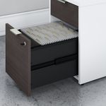 Bush Business Furniture Jamestown 72W LShaped Corner Desk With Lateral File Cabinet And 5Shelf Bookcase Storm GrayWhite Standard Delivery