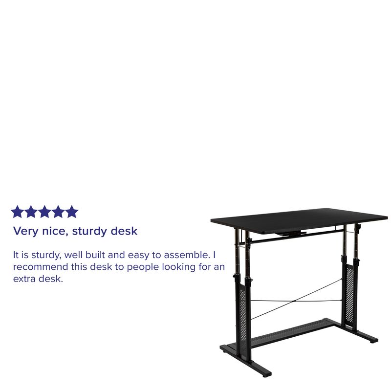 Flash Furniture 40W HeightAdjustable SitToStand Home Office Desk Black