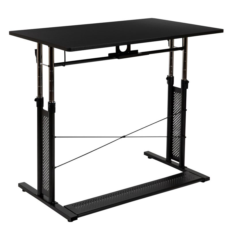 Flash Furniture 40W HeightAdjustable SitToStand Home Office Desk Black