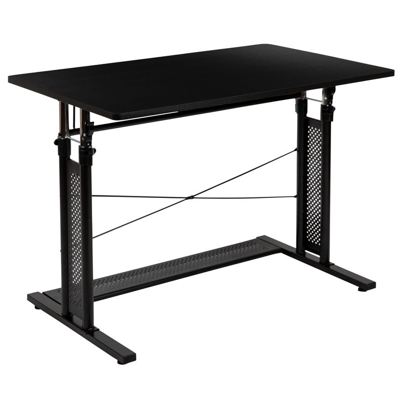 Flash Furniture 40W HeightAdjustable SitToStand Home Office Desk Black
