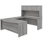 Bush Business Furniture Studio C UShaped Desk With Hutch And Mobile File Cabinet Platinum Gray Standard Delivery