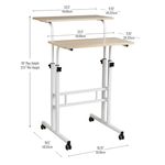 Mind Reader 195W Standing Desk Adjustable Height Laptop Workstation White
