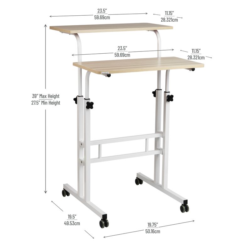 Mind Reader 195W Standing Desk Adjustable Height Laptop Workstation White