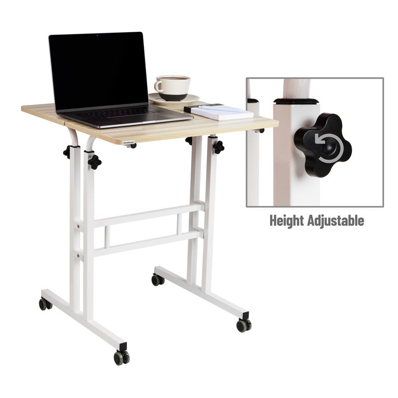Mind Reader 195W Standing Desk Adjustable Height Laptop Workstation White