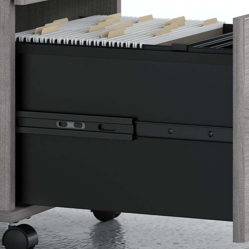 Bush Business Furniture Studio C UShaped Desk With Hutch And Mobile File Cabinet Platinum Gray Standard Delivery