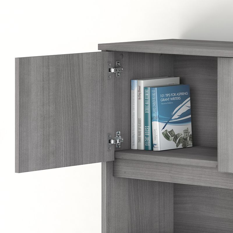 Bush Business Furniture Studio C UShaped Desk With Hutch And Mobile File Cabinet Platinum Gray Standard Delivery