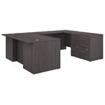 Bush Business Furniture Office 500 72W UShaped Executive Corner Desk With Drawers Storm Gray Standard Delivery