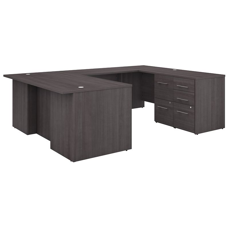 Bush Business Furniture Office 500 72W UShaped Executive Corner Desk With Drawers Storm Gray Standard Delivery