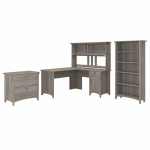 Bush® Furniture Salinas 60"W L Shaped Desk with Hutch