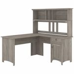 Bush Furniture Salinas 60W LShaped Desk With Hutch Driftwood Gray Standard Delivery