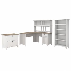 Bush® Furniture Salinas 60"W L Shaped Desk with Hutch