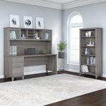 Bush Business Furniture Somerset 72W Office Computer Desk With Hutch And 5Shelf Bookcase Platinum Gray Standard Delivery