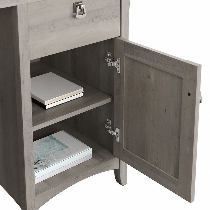 Bush Furniture Salinas 60W LShaped Desk With Hutch Driftwood Gray Standard Delivery
