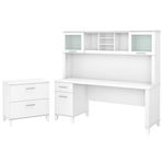 Bush Business Furniture Somerset 72W Office Computer Desk With Hutch And Lateral File Cabinet White Standard Delivery