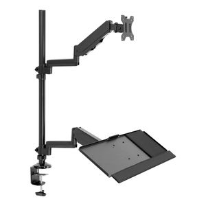 Mount-It! Single 32” Monitor Sit-Stand Desk Mount with Keyboard Tray