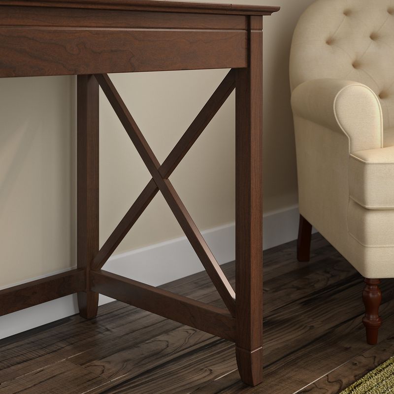 Bush Business Furniture Key West 60W LShaped Corner Desk With File Cabinets And 5Shelf Bookcase Bing Cherry Standard Delivery