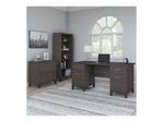 Bush Business Furniture Somerset 60W Office Computer Desk With Lateral File Cabinet And 5Shelf Bookcase Storm Gray Standard Delivery