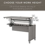 Bush Furniture Somerset 72W 3Position SitToStand LShaped Desk With Hutch And Bookcase Platinum Gray Standard Delivery