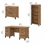 Bush Business Furniture Somerset 60W Office Computer Desk With Lateral File Cabinet And 5Shelf Bookcase Fresh Walnut Standard Delivery