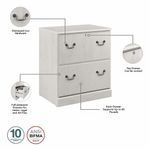 Bush Business Furniture Saratoga 66W Executive Computer Desk With File Cabinet And 5Shelf Bookcase Set Linen White Oak Standard Delivery