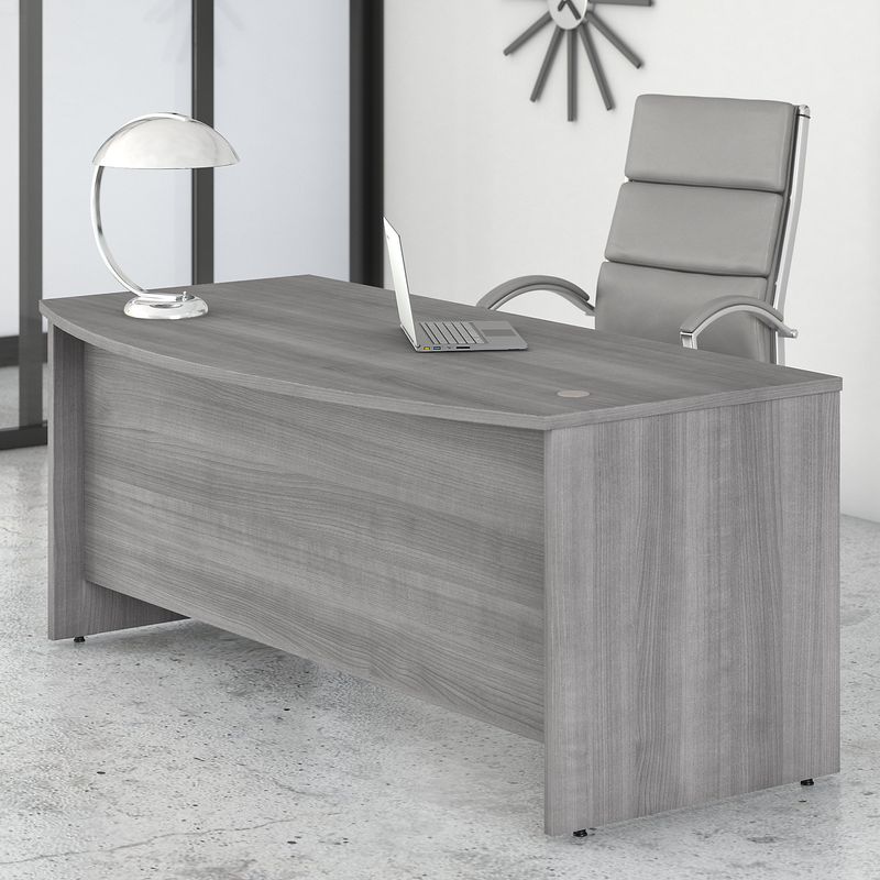 Bush Business Furniture Studio C 72W BowFront Computer Desk Platinum Gray Standard Delivery