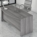 Bush Business Furniture Studio C 72W BowFront Computer Desk Platinum Gray Standard Delivery