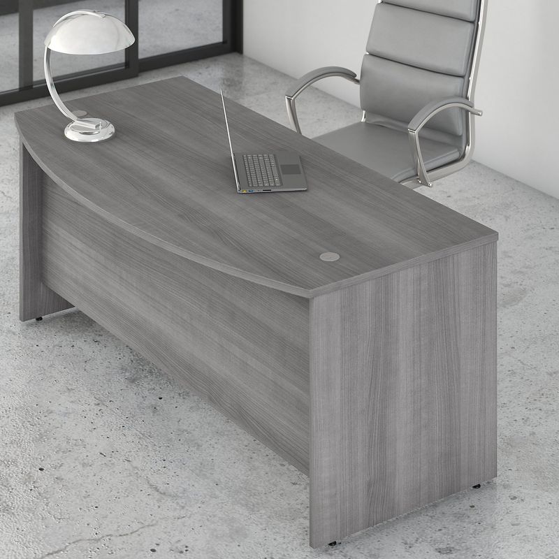 Bush Business Furniture Studio C 72W BowFront Computer Desk Platinum Gray Standard Delivery