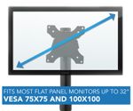 MountIt Rolling Computer Work Station with Monitor Mount 37H x 275W x 26D Silver