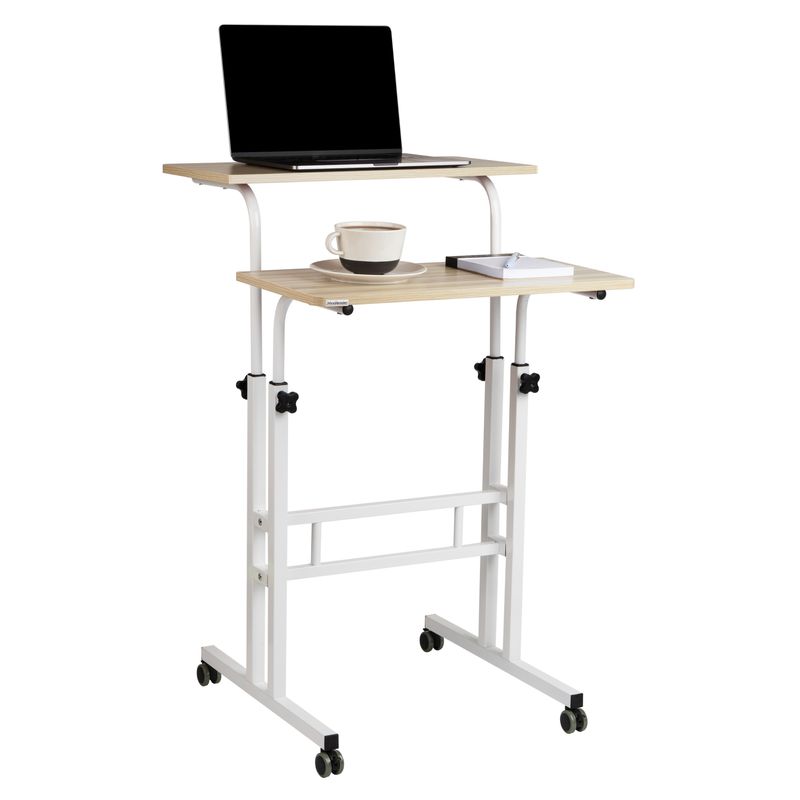 Mind Reader 195W Standing Desk Adjustable Height Laptop Workstation White