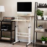 Mind Reader 195W Standing Desk Adjustable Height Laptop Workstation White