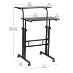 Mind Reader 195W Standing Desk Adjustable Height Laptop Workstation Black