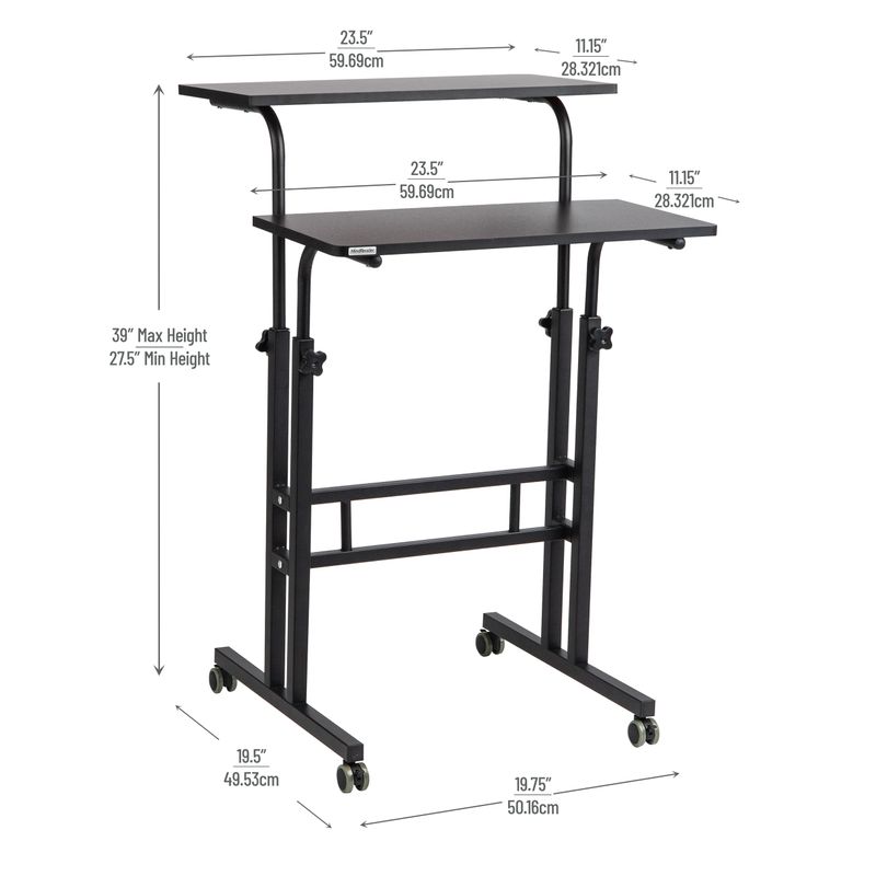 Mind Reader 195W Standing Desk Adjustable Height Laptop Workstation Black