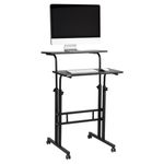 Mind Reader 195W Standing Desk Adjustable Height Laptop Workstation Black
