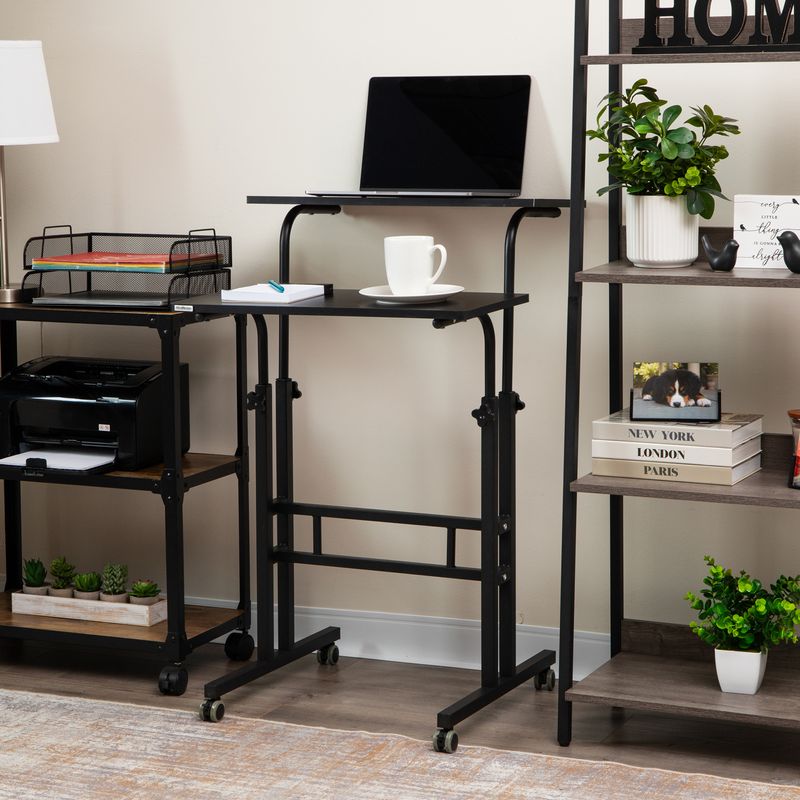 Mind Reader 195W Standing Desk Adjustable Height Laptop Workstation Black
