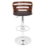 LumiSource Cosi Faux Leather Bar Stool Gray