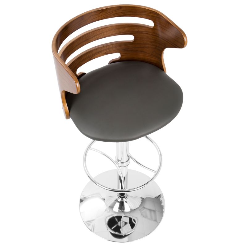 LumiSource Cosi Faux Leather Bar Stool Gray