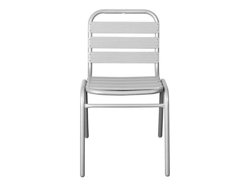 Flash Furniture Lila Aluminum Restaurant Stack Armless Chair Silver