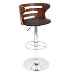 LumiSource Cosi Faux Leather Bar Stool Gray
