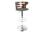 LumiSource Cosi Faux Leather Bar Stool Gray