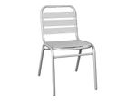 Flash Furniture Lila Aluminum Restaurant Stack Armless Chair Silver