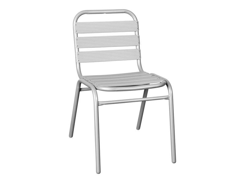 Flash Furniture Lila Aluminum Restaurant Stack Armless Chair Silver