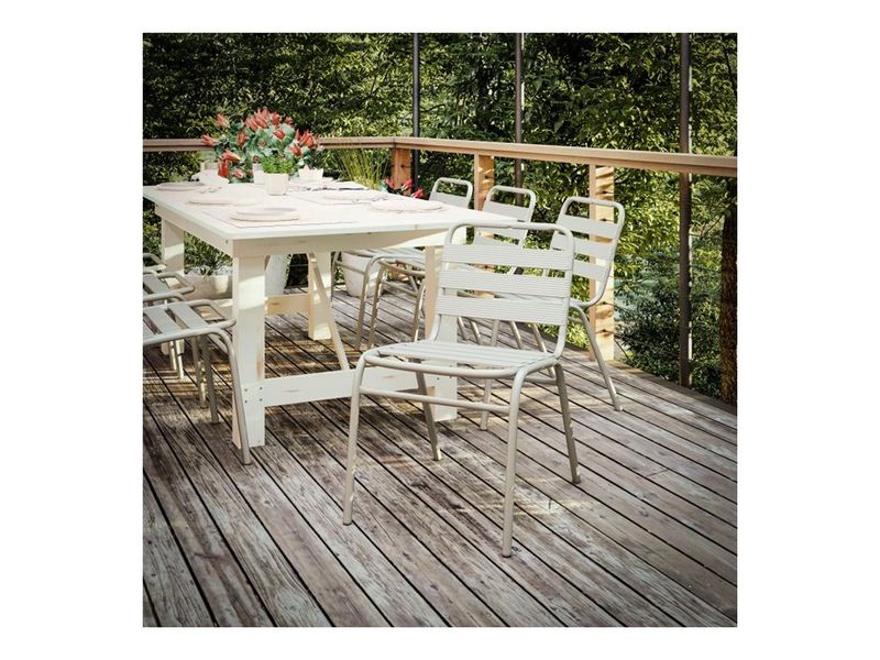 Flash Furniture Lila Aluminum Restaurant Stack Armless Chair Silver