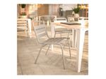 Flash Furniture Lila Aluminum Restaurant Stack Armless Chair Silver