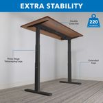 MountIt Ultimate Dual Motor Electric 55W Adjustable Height Standing Desk BrownBlack
