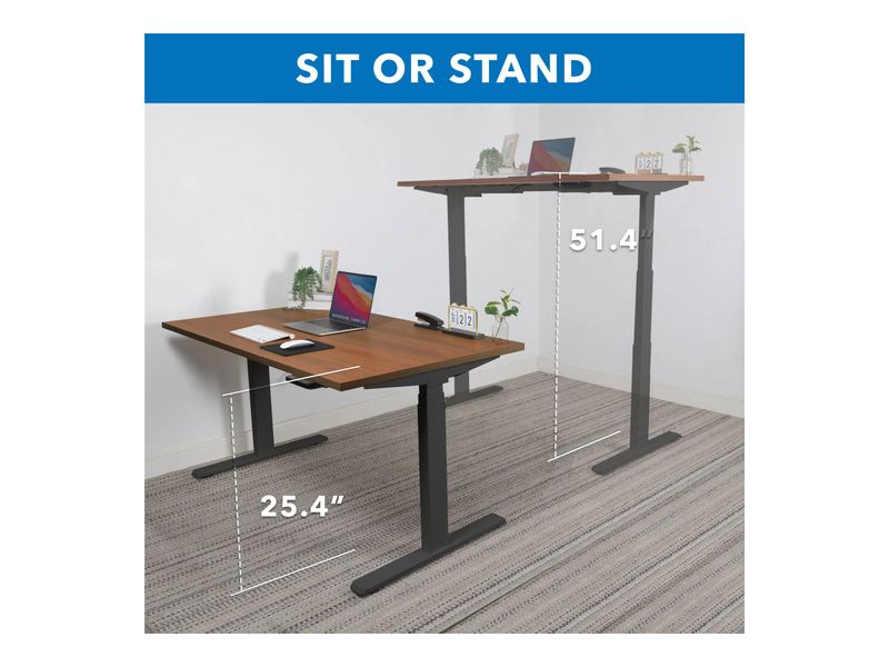 MountIt Ultimate Dual Motor Electric 55W Adjustable Height Standing Desk BrownBlack