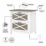 Bush Furniture Key West 54W Computer Desk With Storage And 2Drawer Lateral File Cabinet Shiplap GrayPure White Standard Delivery
