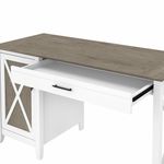 Bush Furniture Key West 54W Computer Desk With Storage And 2Drawer Lateral File Cabinet Shiplap GrayPure White Standard Delivery