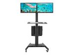 MountIt MI7986 Adjustable PC Mobile Workstation For Dual Monitors 45H x 2812W x 8D Black