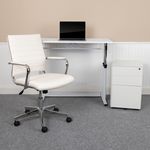 Flash Furniture Work From Home Desk And Chair Set White  BLNNN219CH595MW